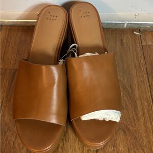 a new day Tan Slide Mules